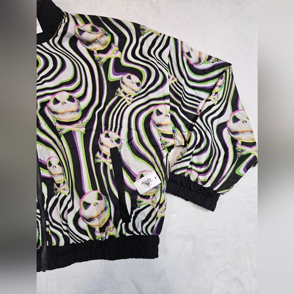 Disney Theme Park NBC Jack Skellington All Over Print Zip Up Jacket Large - Picture 3 of 11